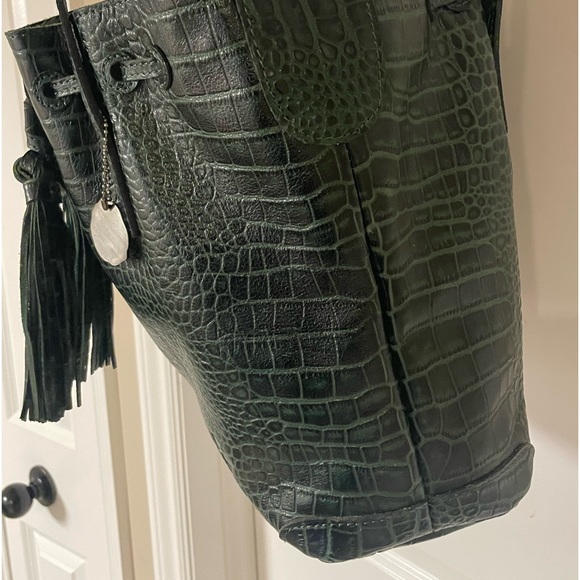 NWT Patricia Nash 10th Anniversary Distressed Vintage Croc Green Handbag (92) - Picture 9 of 16